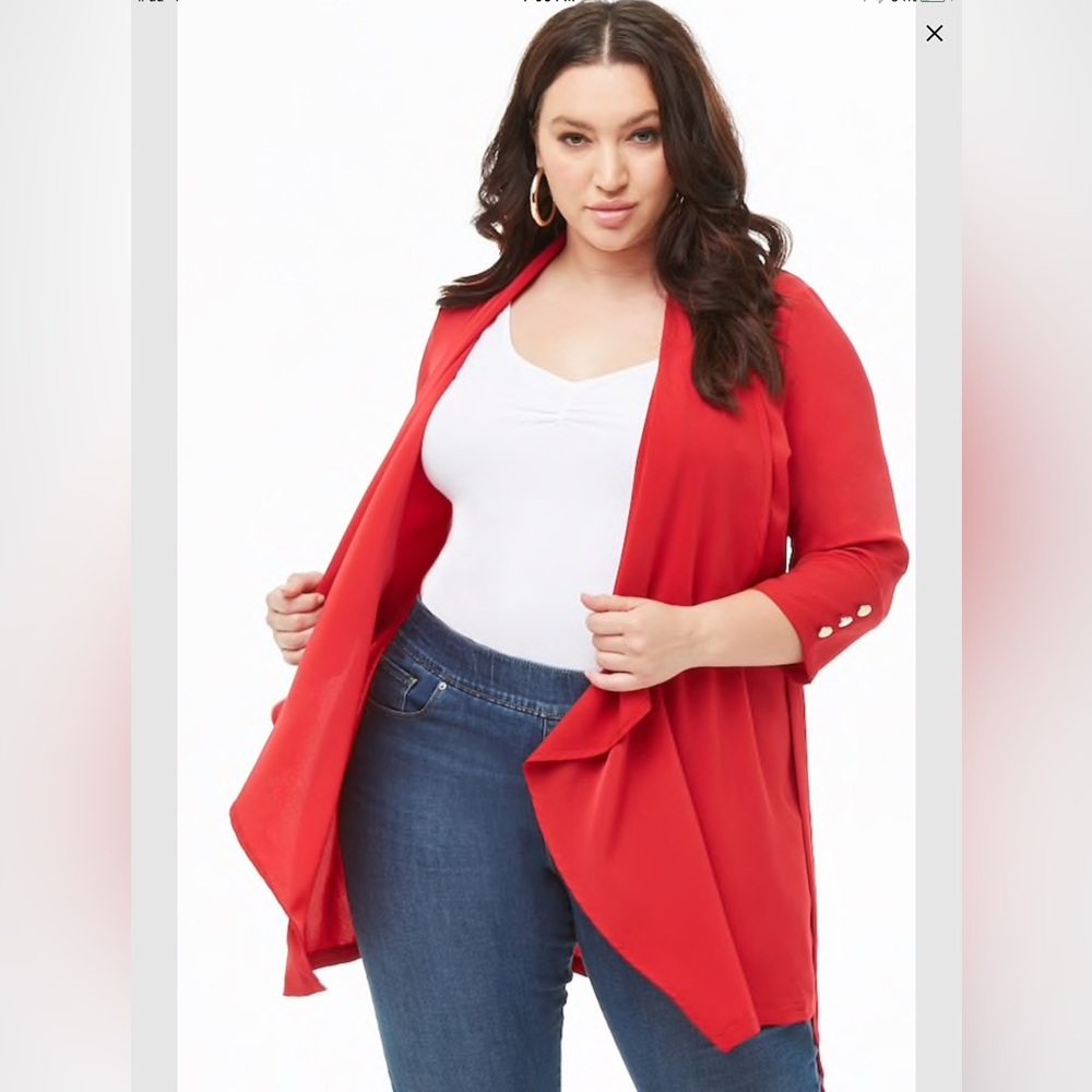 Plus Size Drape-Front Blazer